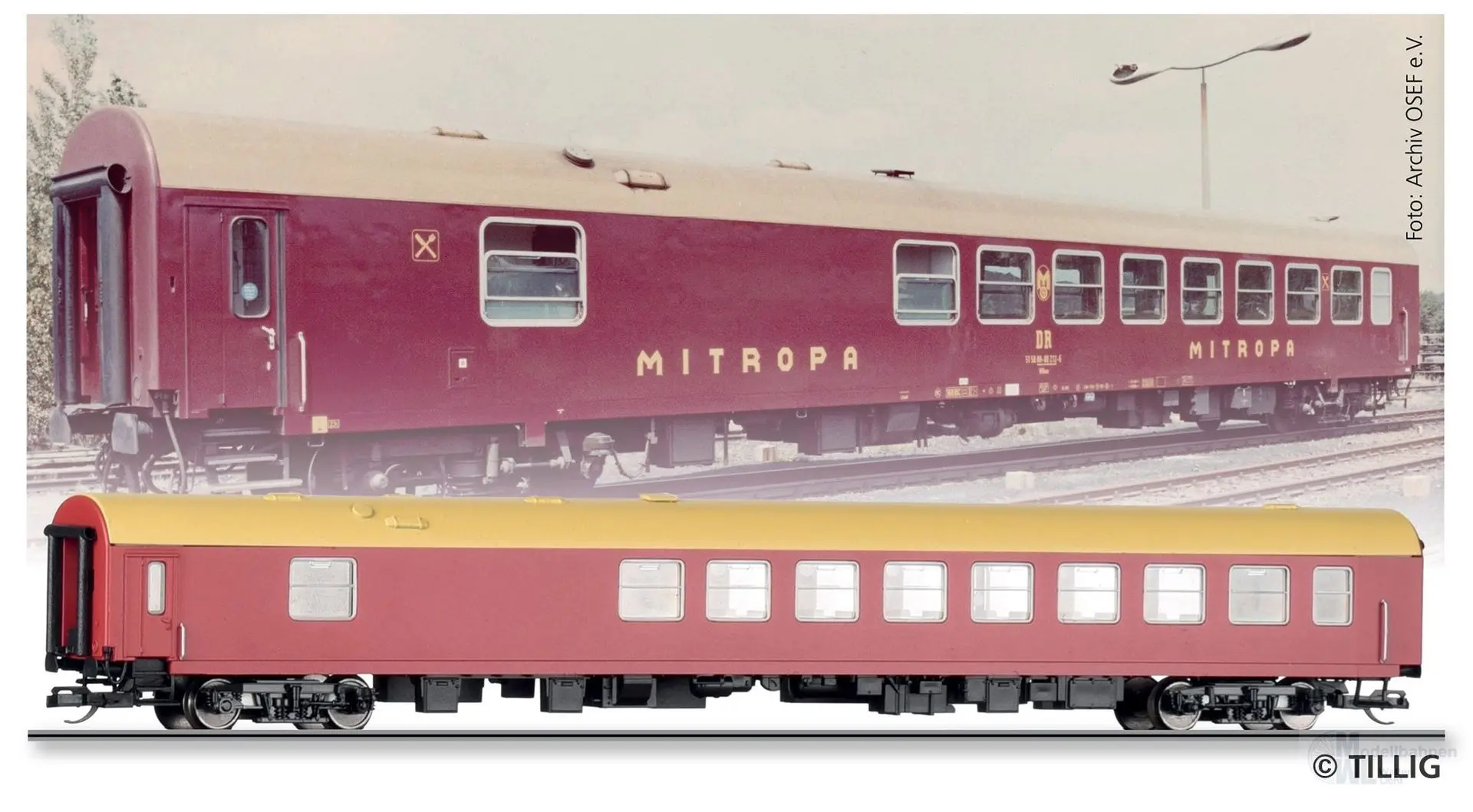 Tillig 95400 - Speisewagen DR Ep.IV MITROPA WRm TT 1:120