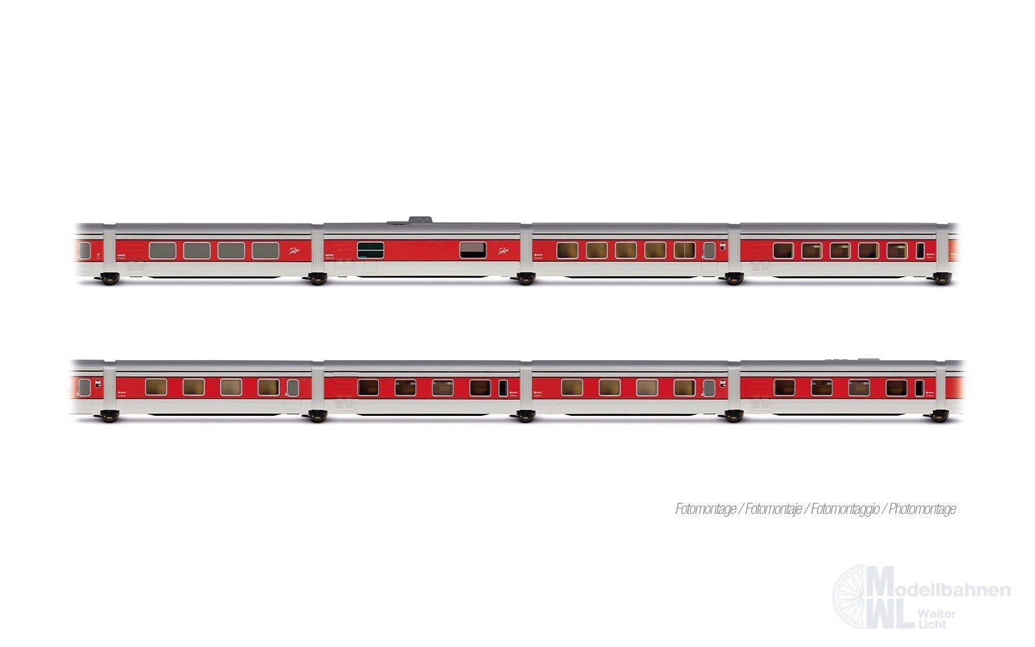 Arnold 4513 - Talgo Wagen-Set RENFE Ep.III/IV 8.tlg. Barcelona Grundset N 1:160