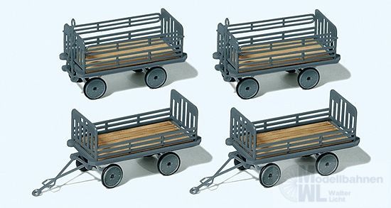 Preiser 17129 - Anhänger zu Elektrokarre Deutsche Post Ep.III 4 Stück H0 1:87 Preiser 17129 - Anhänger zu Elektrokarre Deutsche Post Ep.III 4 Stück H0 1:87