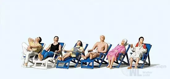 Preiser 10437 - Ruhende im Liegestuhl H0 1:87