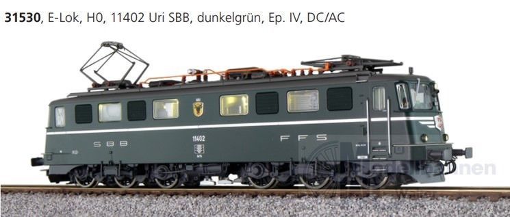 ESU 31530 - E-Lok Ae 6/6 11402 SBB Ep.IV Katonslok Uri H0/GL/WS