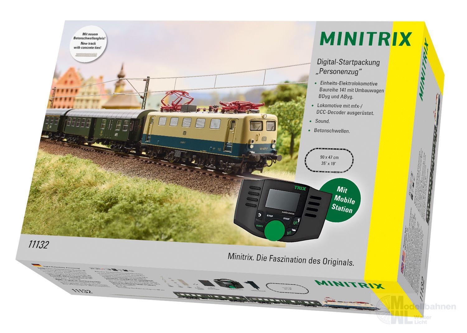 Trix 11132 - Startpackung Personenzug E-Lok BR 141 DB Ep.IV N 1:160 Sound