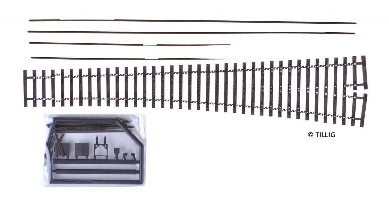 Tillig 85451 - Bausatz Flexsteg-Weiche Herzstückwinkel 9° H0/GL