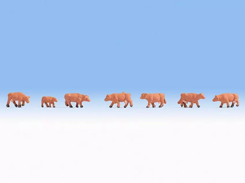 Noch 44252 - Kühe braun 7 Stück Z 1:220