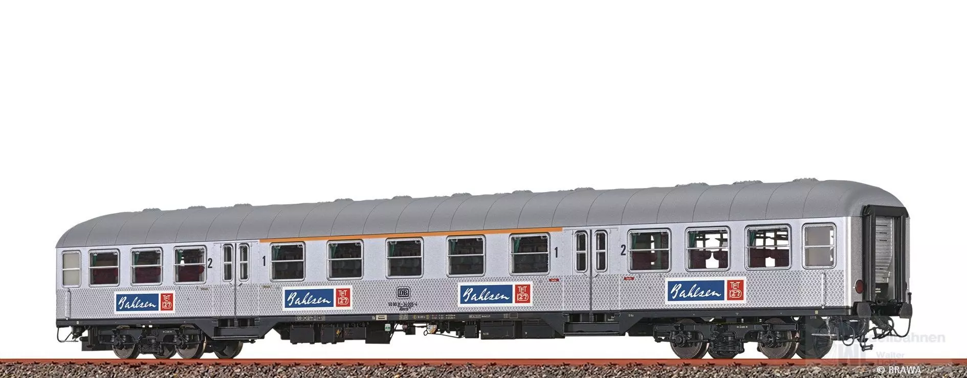 Brawa 46681 - Nahverkehrswagen DB Ep.IV 2.KL. ABnrzb 704 Bahlsen H0/WS Beleuchtung