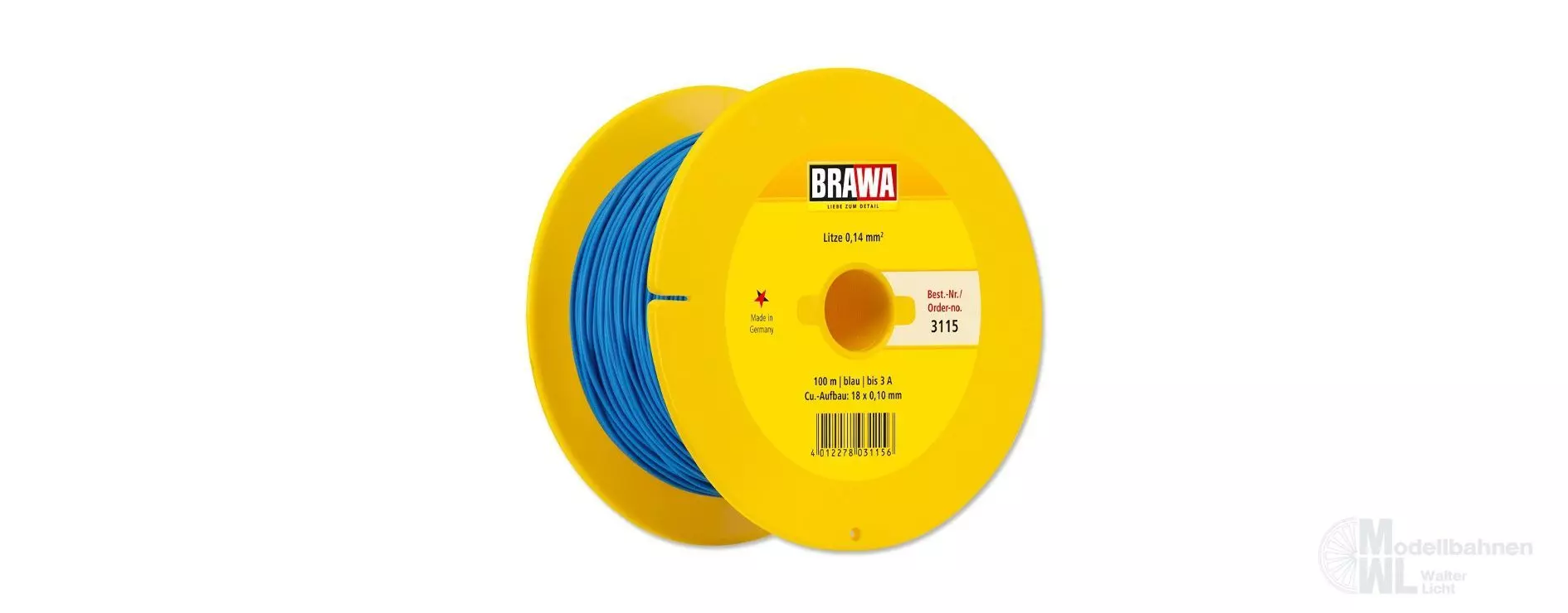 Brawa 3115 - Litze blau 100 Meter