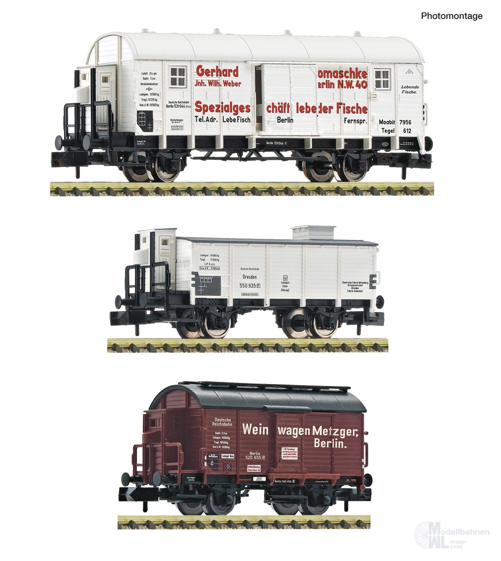 Fleischmann 6660148 - Güterwagen Set DRG Ep.II 3.tlg. N 1:160