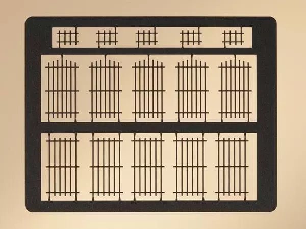 Auhagen 80201 - Fenstergitter aus stabilem Karton in Lasercut- Technologie H0 1:87