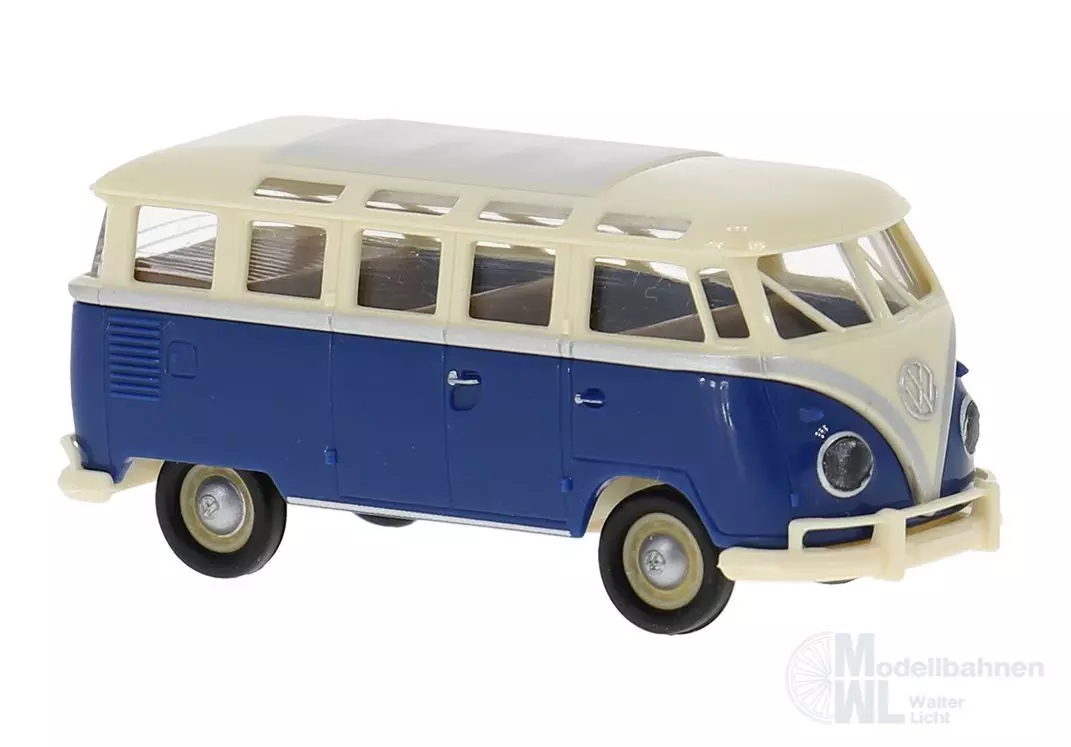Brekina 31853 - VW T1b Samba in hellbeige/blau H0 1:87