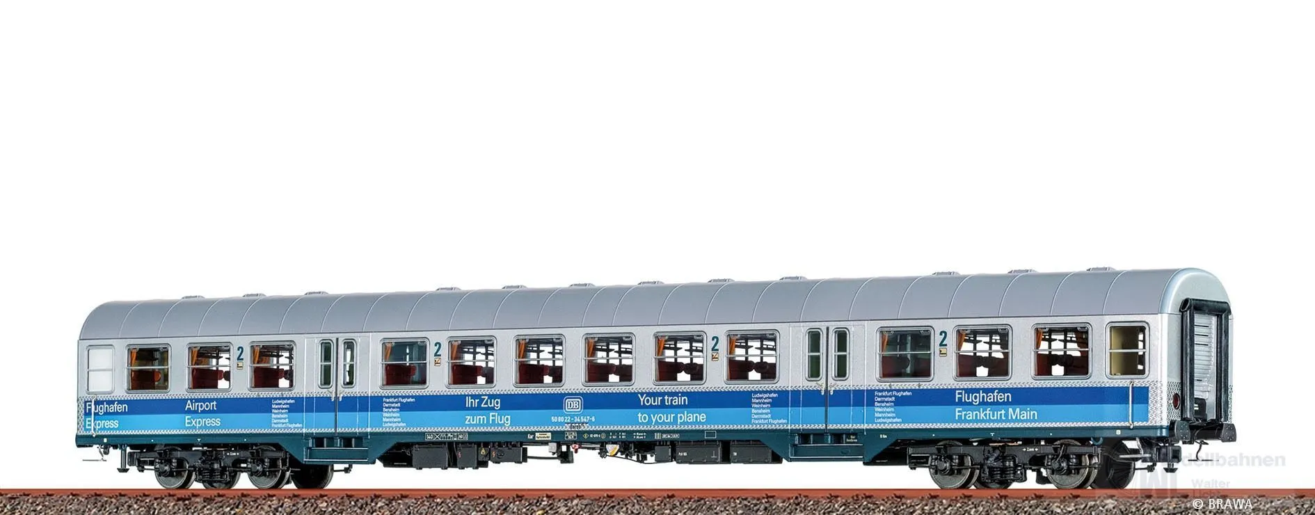 Brawa 58198 - Nahverkehrswagen DB Ep.IV Bnrzb728 Flughafen Frankfurt H0/GL