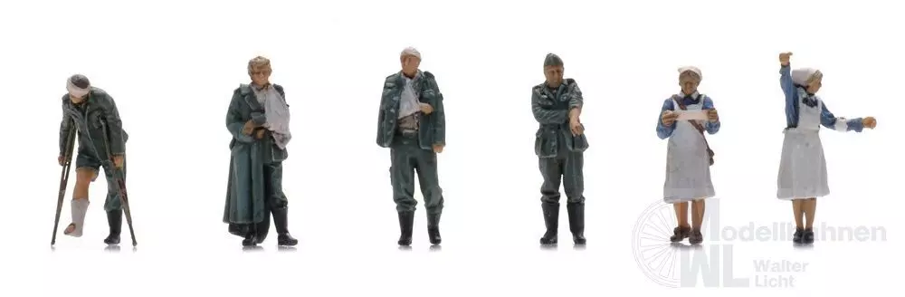 ARTITEC b.v. 5870112 - WM verwundete Soldaten + Krankenschwester Fertigmodell H0 1:87