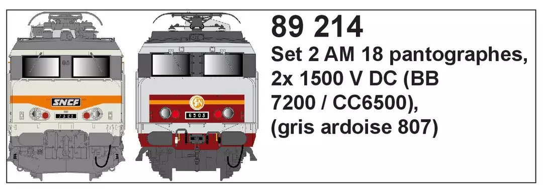 LS Models 89214 - 2er Set Pantographen (AM18) für BB 7200/CC 6500 H0 1:87