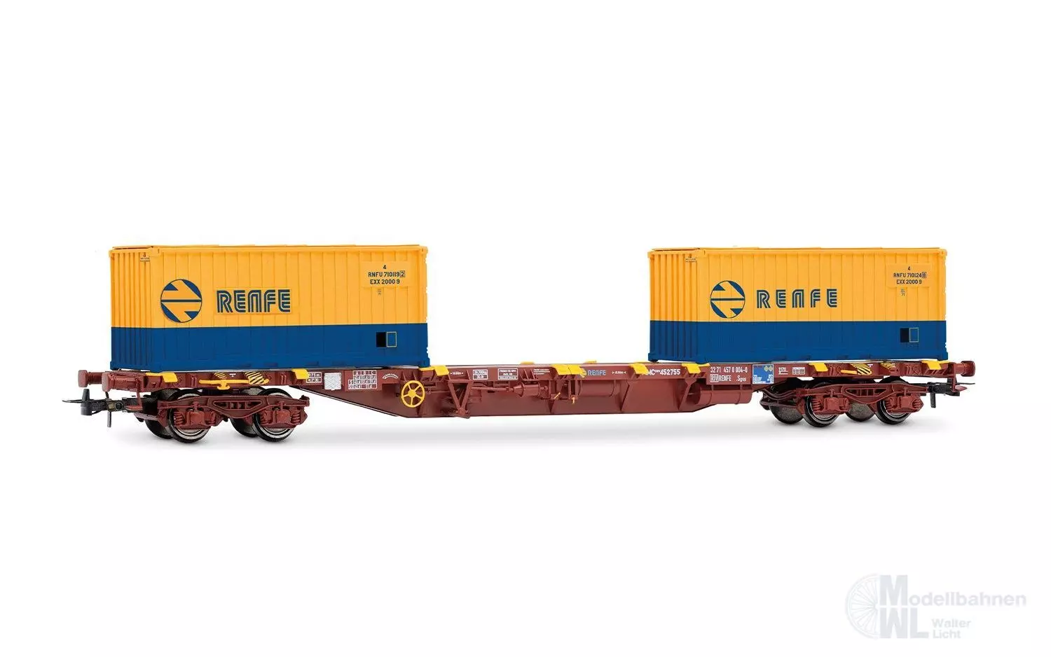 Electrotren 6101 - Containertragwagen RENFE Ep.IV beladen mit 2 x 20ft Container H0/GL
