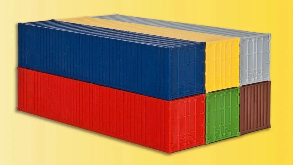 Kibri 10922 - 40-Fuss-Container 6 Stück H0 1:87