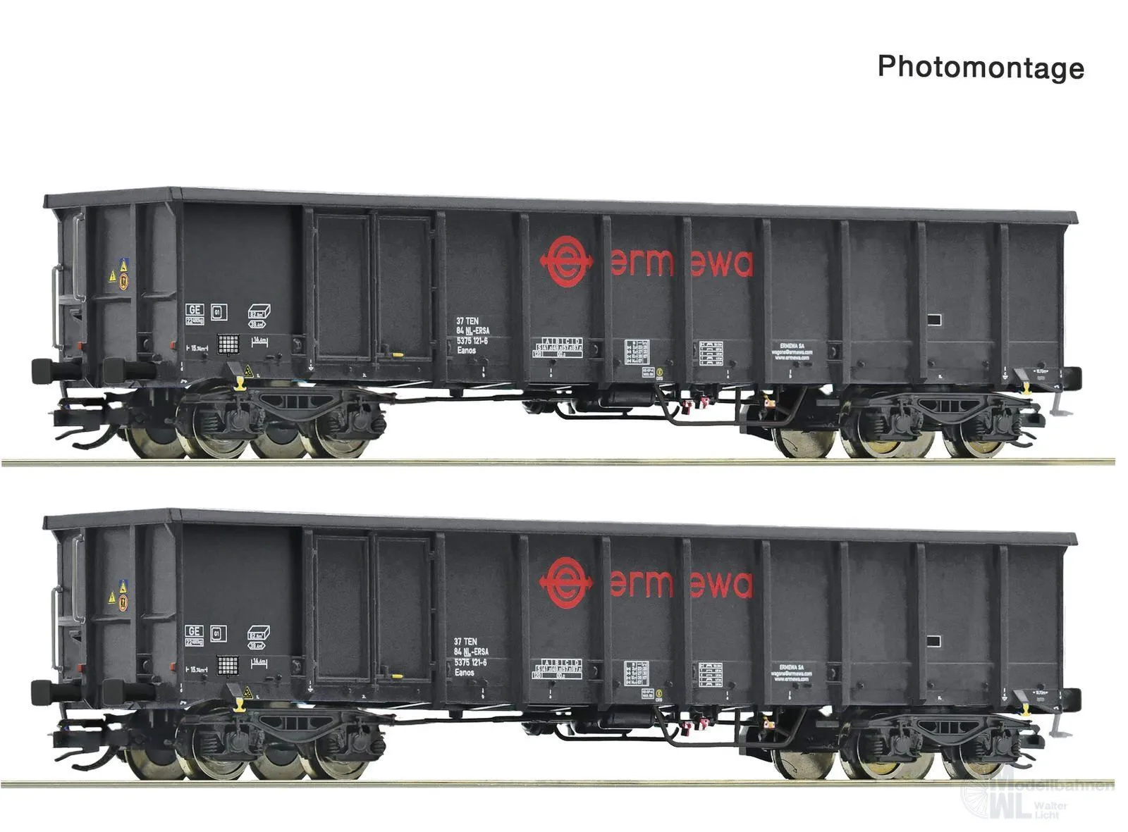 Roco 6680053 - Güterwagen Set Ermewa Ep.VI EANOS 2.tlg. TT 1:120