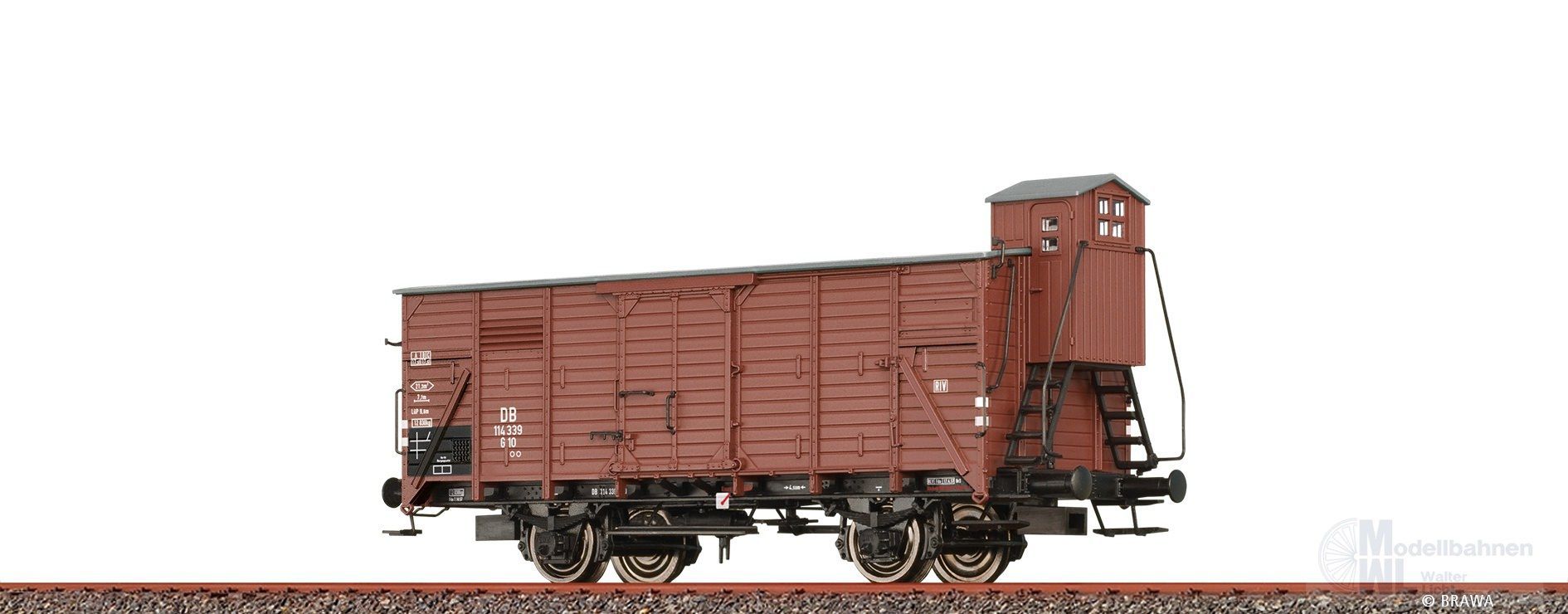 Brawa 67494 - Güterwagen ged. DB Ep.III N 1:160
