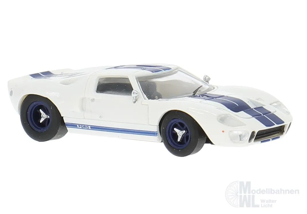 Brekina 18551 - Ford GT40 1966 weiß/blau H0 1:87