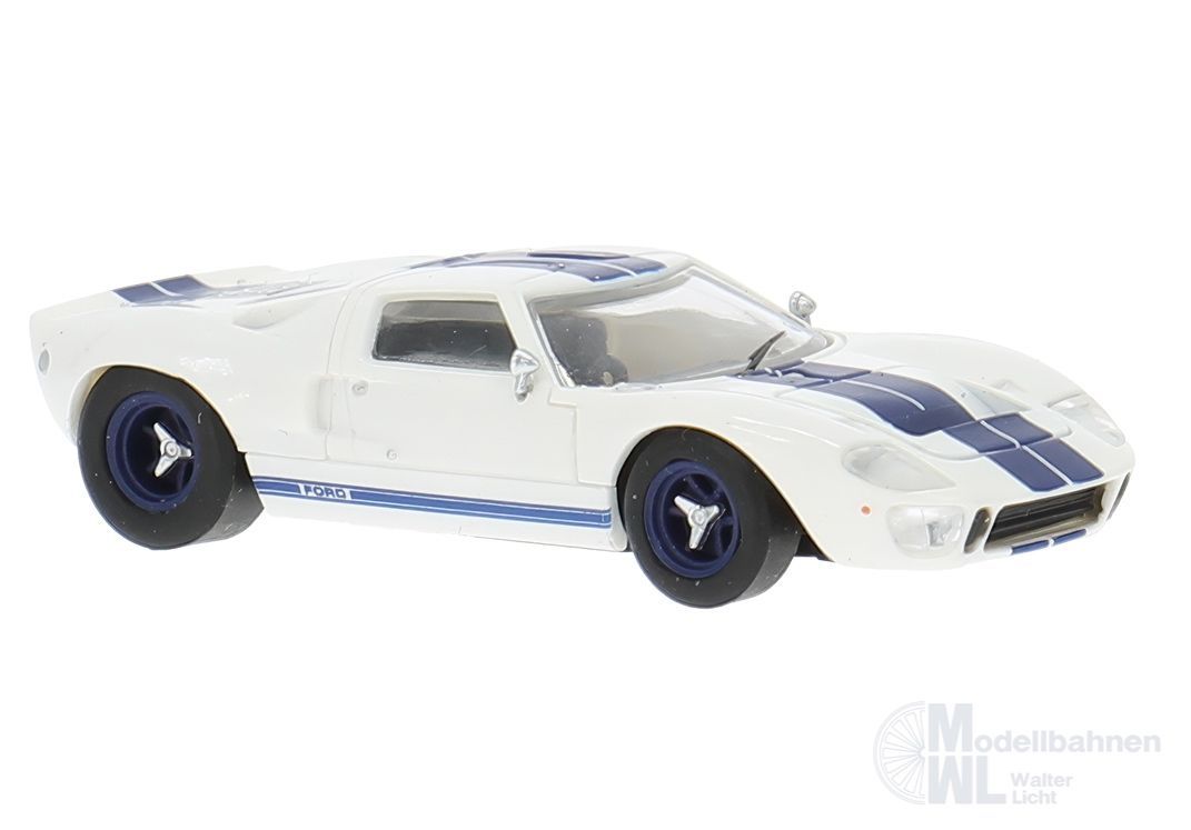 Brekina 18551 - Ford GT40 1966 weiß/blau H0 1:87