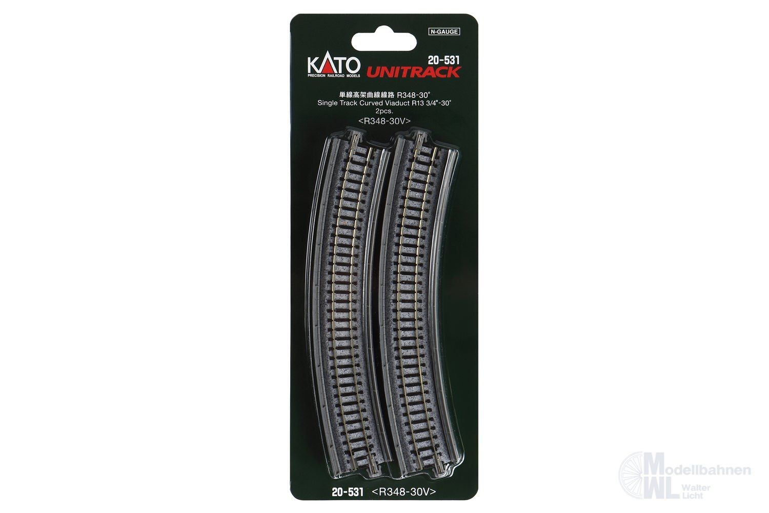 Kato 20-531 - Viadukt gebogen R348mm 30° 2 Stück  N 1:160