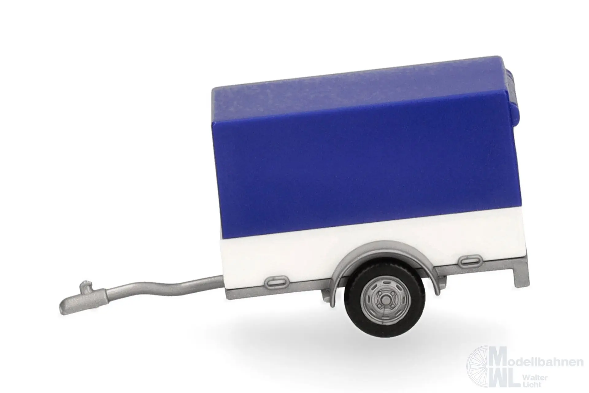 Herpa 051576-006 - PKW-Anhänger blau-weiß H0 1:87