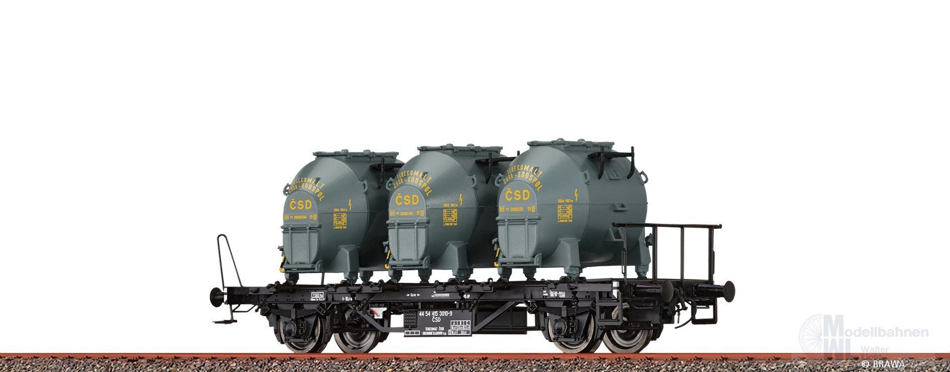 Brawa 50925 - Behältertragwagen CSD Ep.IV BTs30 H0/GL Brawa 50925 - Behältertragwagen CSD Ep.IV BTs30 H0/GL