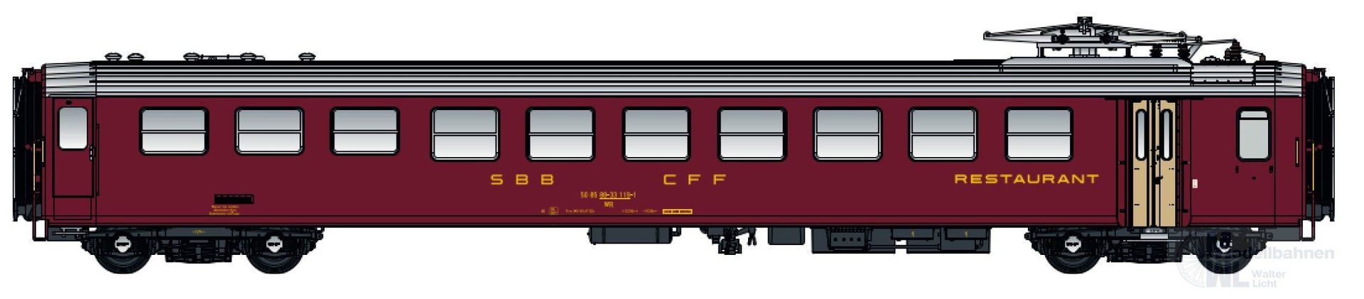 LS Models 47271AC - Speisewagen SBB Ep.IV EW I WR rot H0/WS