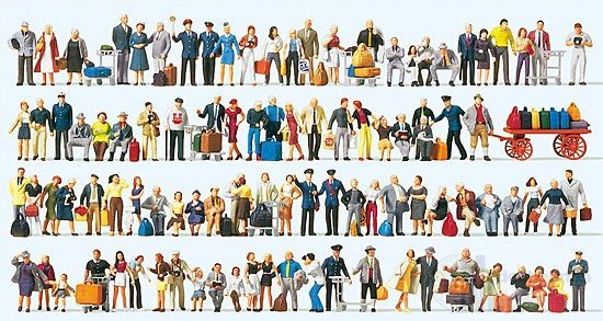 Preiser 13000 - Bahnpersonal, Reisende und Passanten 100 Figuren H0 1:87 Preiser 13000 - Bahnpersonal, Reisende und Passanten 100 Figuren H0 1:87
