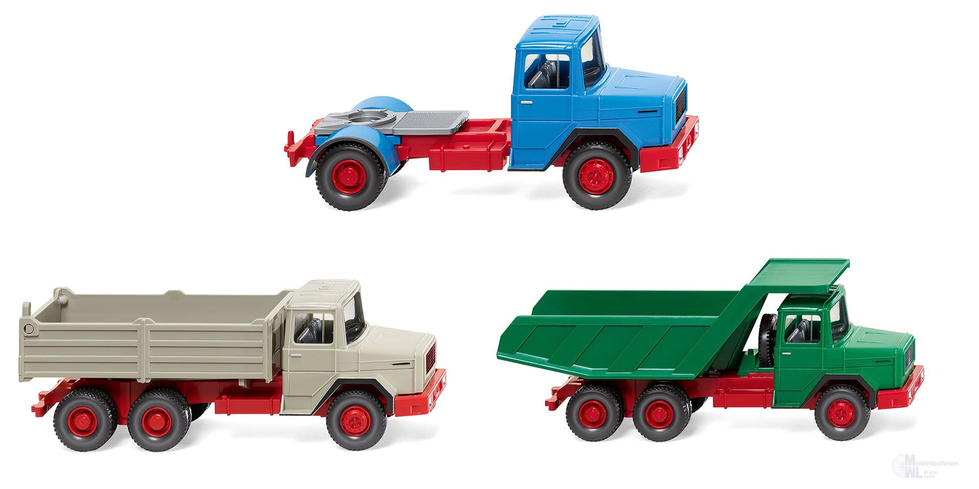 Wiking 099099 - Set Magirus Baubullen 3 Fahrzeuge H0 1:87