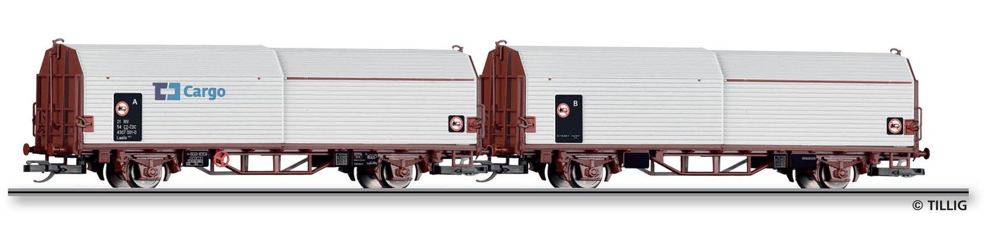 Tillig 01071 - Haubenwagen Set CD Ep.VI 2.tlg. TT 1:120