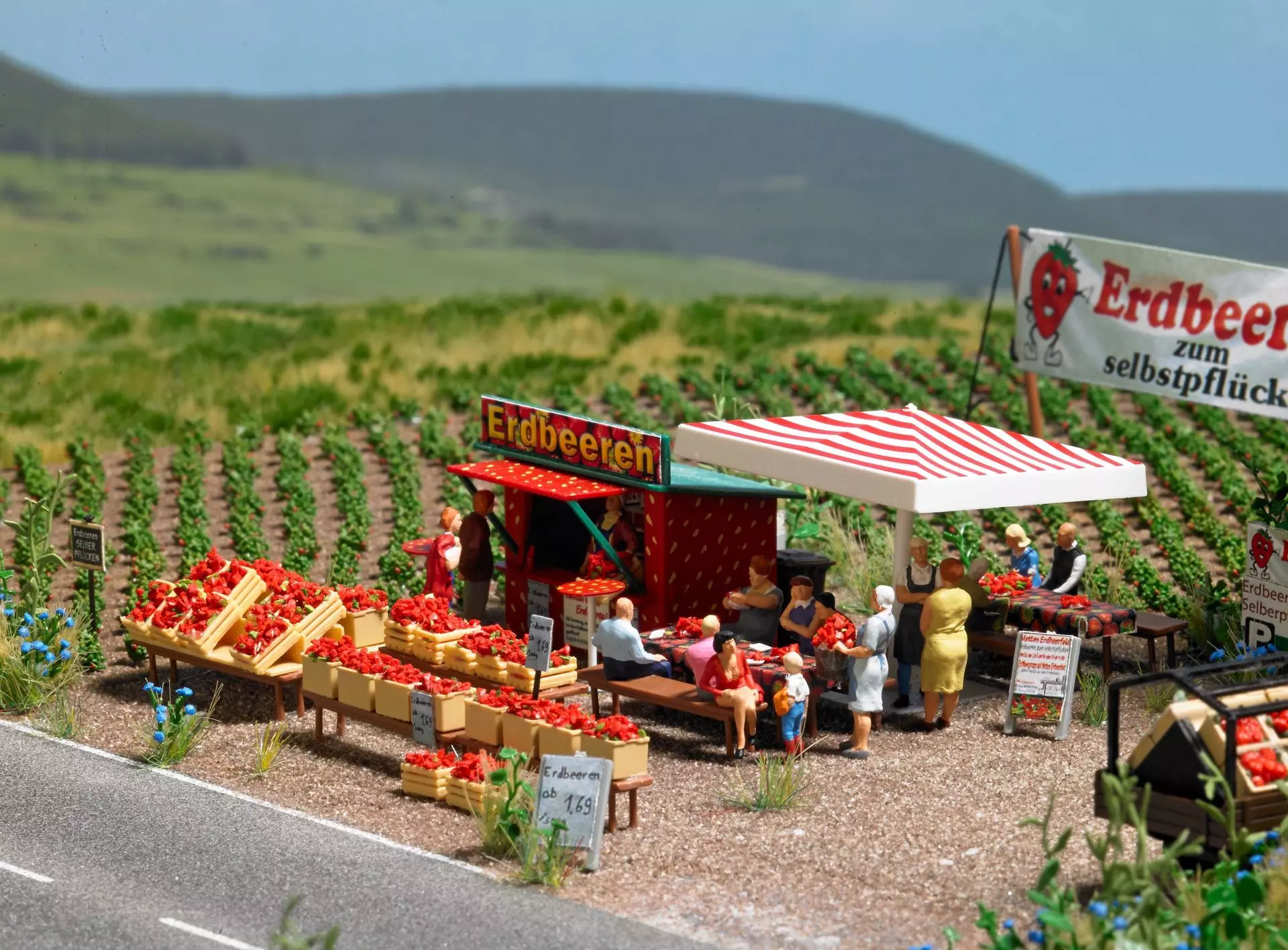 Busch 1073 - Erdbeer-Verkauf H0 1:87