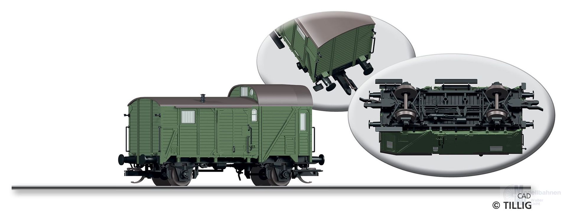Tillig 95903 - Güterzug Packwagen DR Ep.III Pwg pr-14 TT 1:120