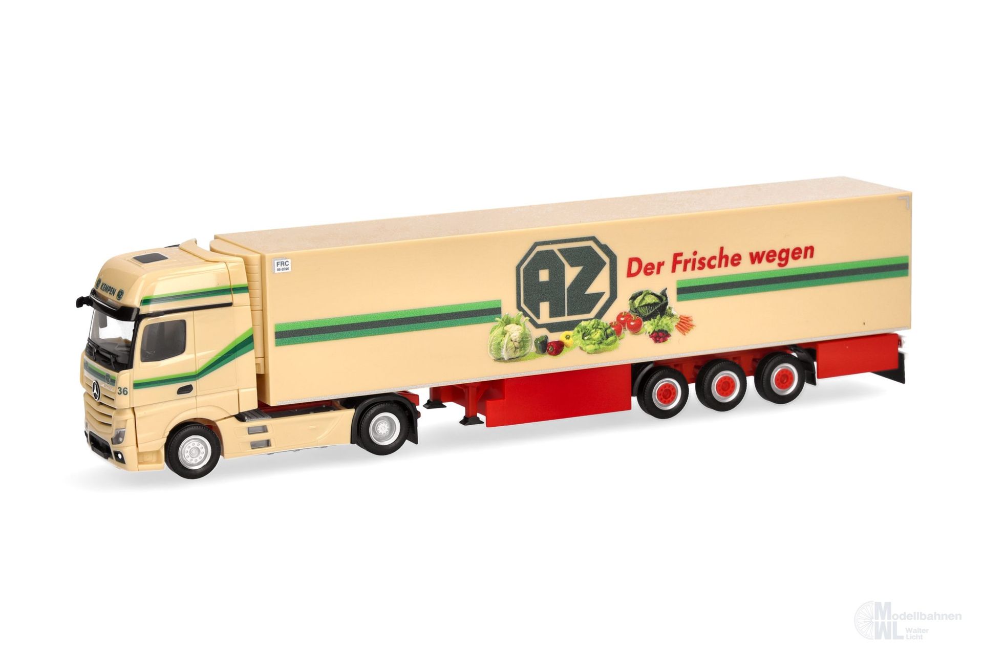 Herpa 318938 - Mercedes-Benz A L18 Giga Kühlkoffer-Sattelzug Kempen H0 1:87