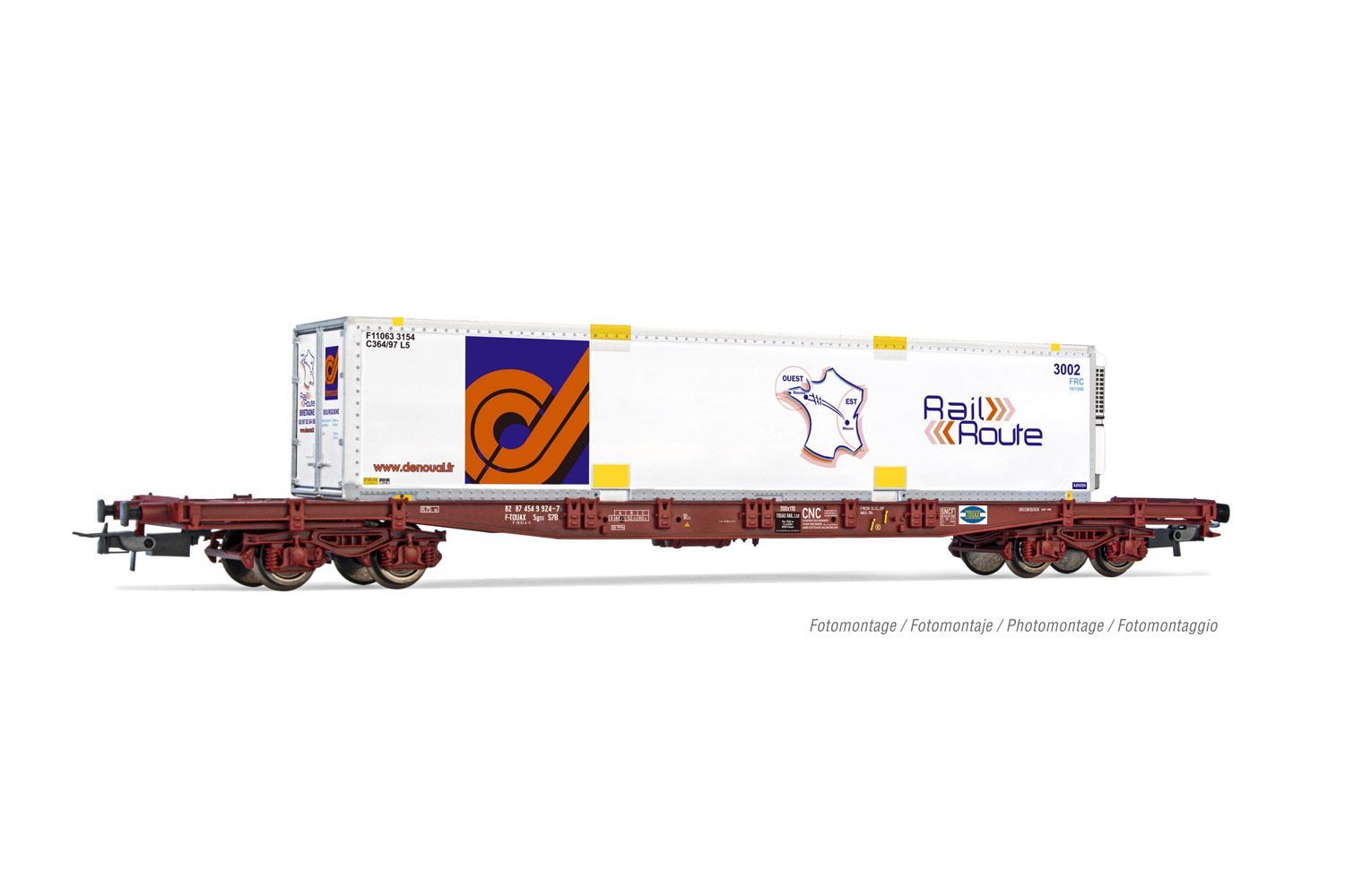 Jouef 6243 - Containerwagen TOUAX Ep.V Rail Route H0/GL