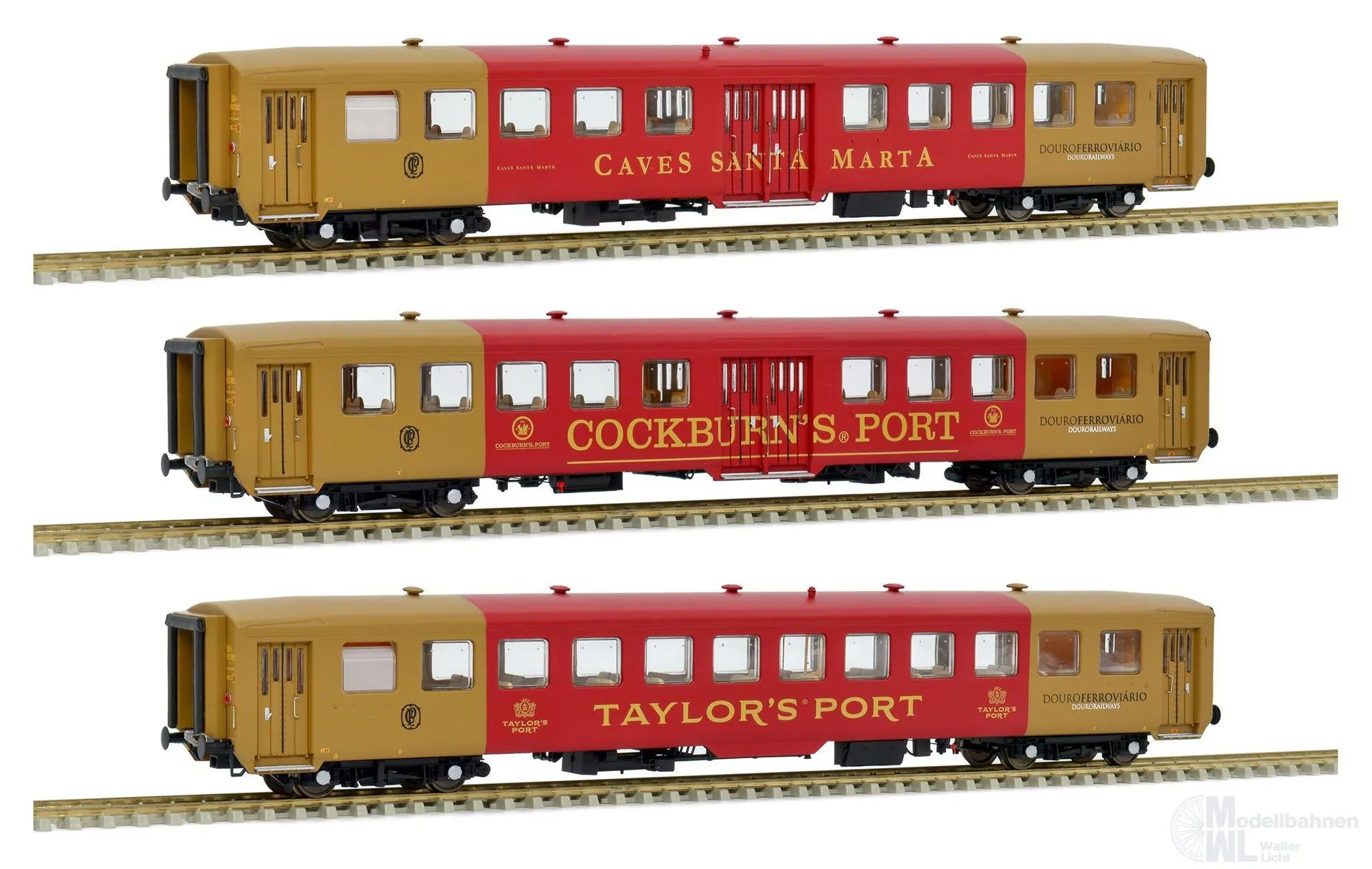 Sudexpress S1106 - Personenwagen Set CP Ep.V 3.tlg. Portwein Touristikzug Set 1 H0/GL