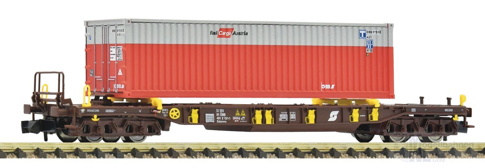 Fleischmann 6660076 - Taschenwagen ÖBB Ep.V mit 40 ft Container N 1:160