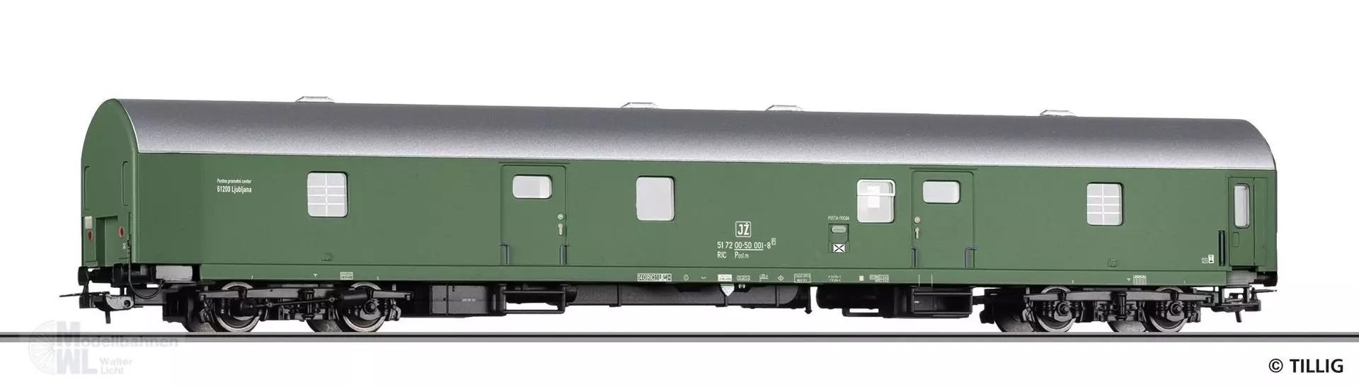 Tillig 75011 - Bahnpostwagen Jugoslawische Post Ep.IV H0/GL