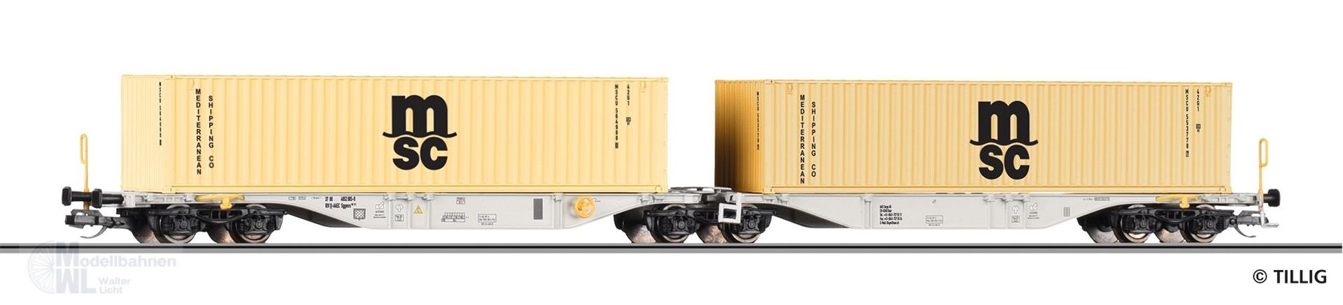 Tillig 18077 - Containertragwagen AAE Ep.VI Sggmrs TT 1:120