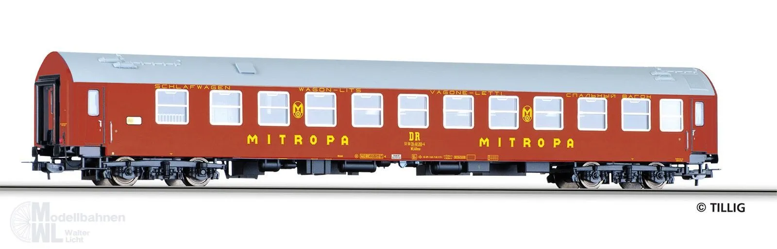 Tillig 75026 - Schlafwagen DR Ep.IV MITROPA WLABm Typ Y H0/GL