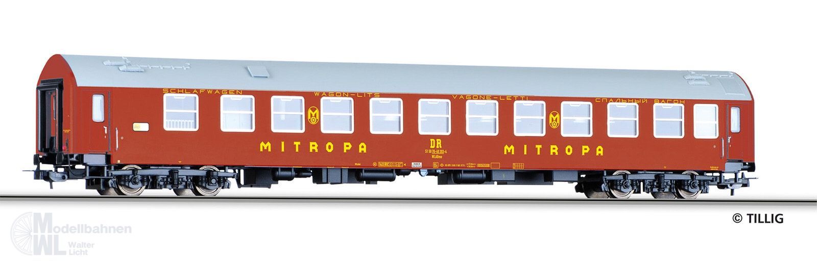 Tillig 75026 - Schlafwagen DR Ep.IV MITROPA WLABm Typ Y H0/GL