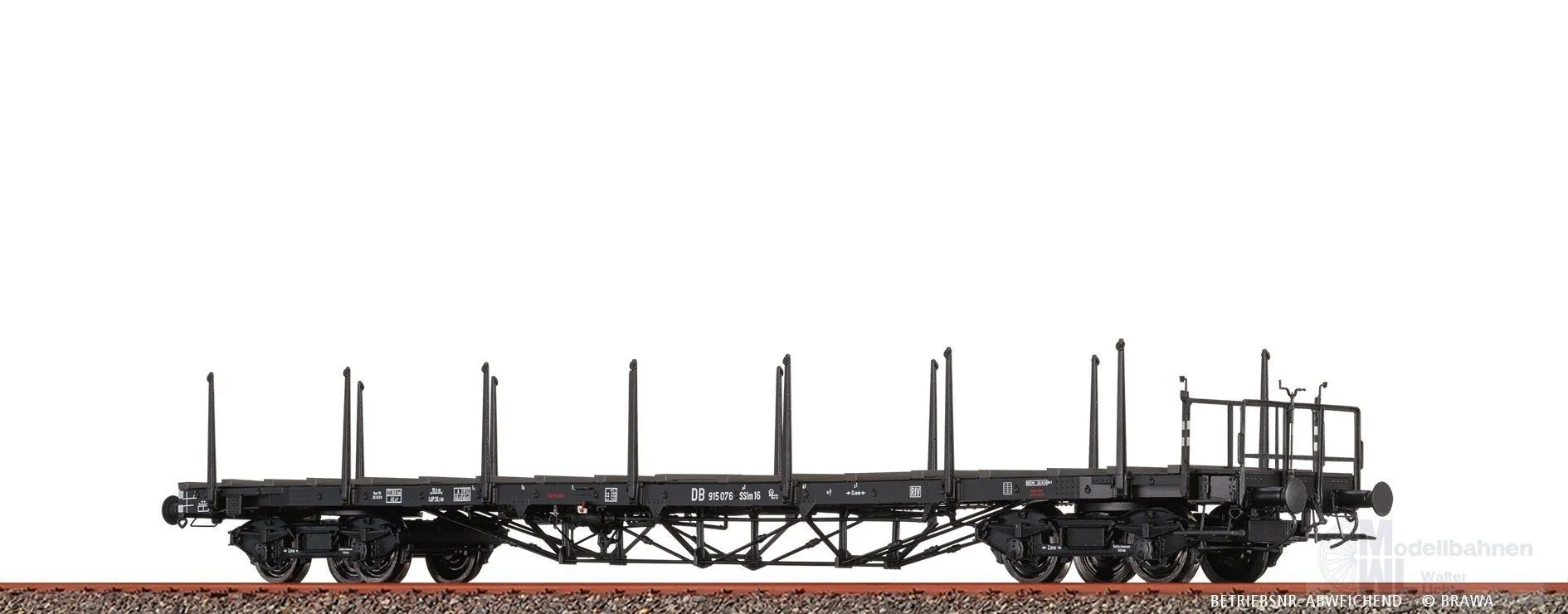 Brawa 51343 - Drehgestellflachwagen DB Ep.III SSlm16 H0/GL