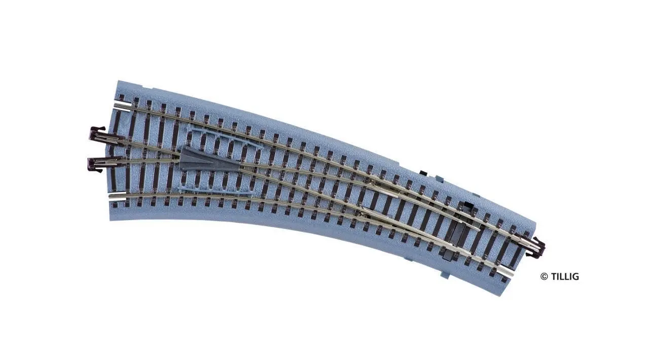 Tillig 83864 - Bettungsgleis-Innenbogenweiche links Hand braun TT 1:120