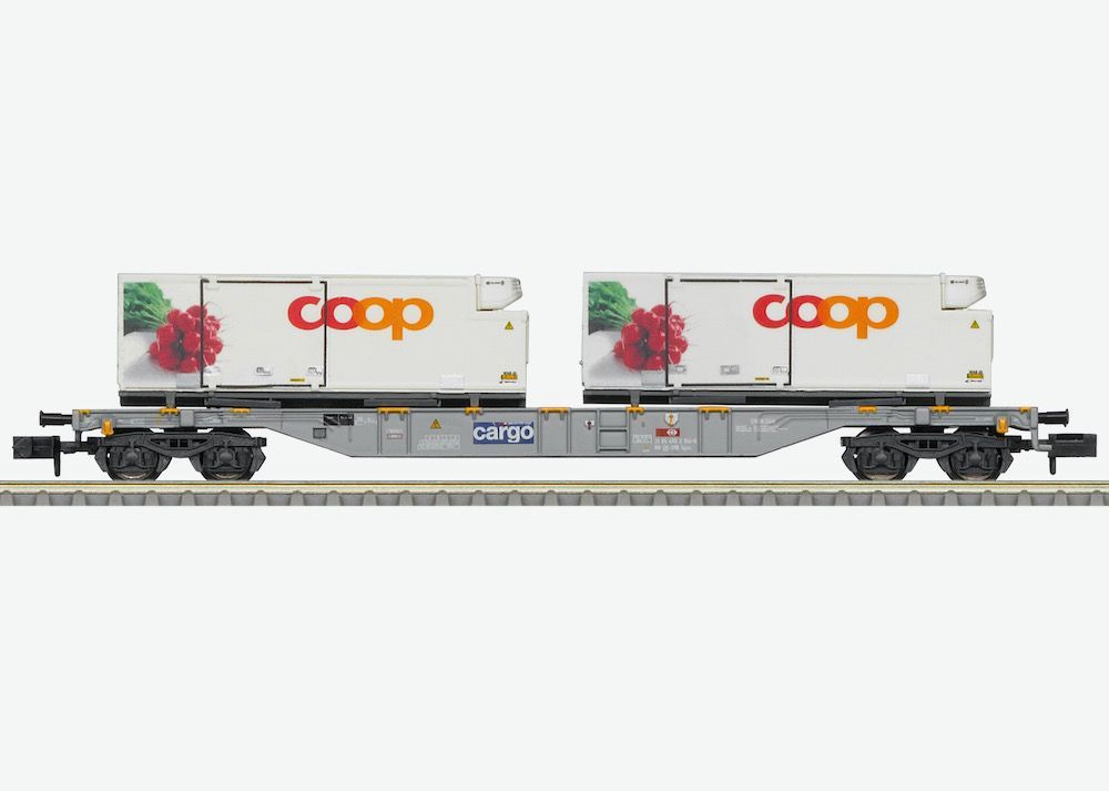 Trix 15493 - Containertransportwagen SBB Cargo Ep.VI Coop N 1:160