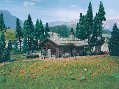 Vollmer 43708 - Jagdhütte mit Brunnen und Häuschen mit Herz H0 1:87