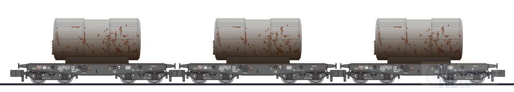Liliput 260175 - Schwerlastwagen Set DB Ep.IV Beladung Kessel Rlmmp 650 N 1:160