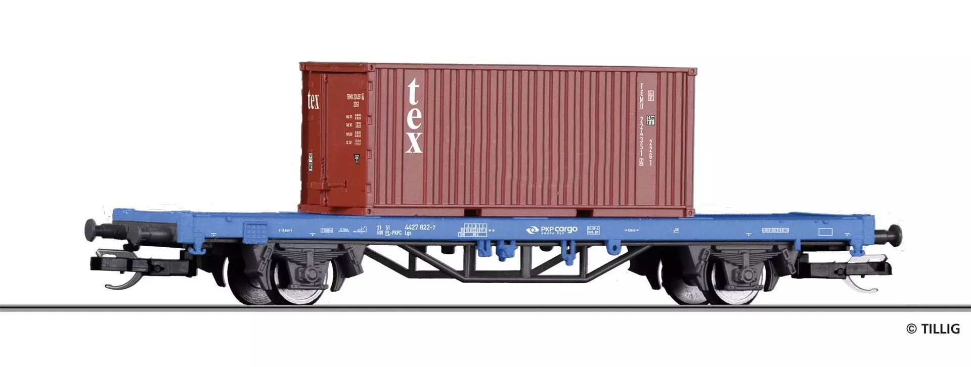 Tillig 17481 - START Containertragwagen PKP Cargo Ep.VI Lgs TT 1:120