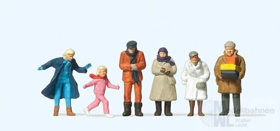 Preiser 14037 - Passanten in winterlicher Kleidung H0 1:87