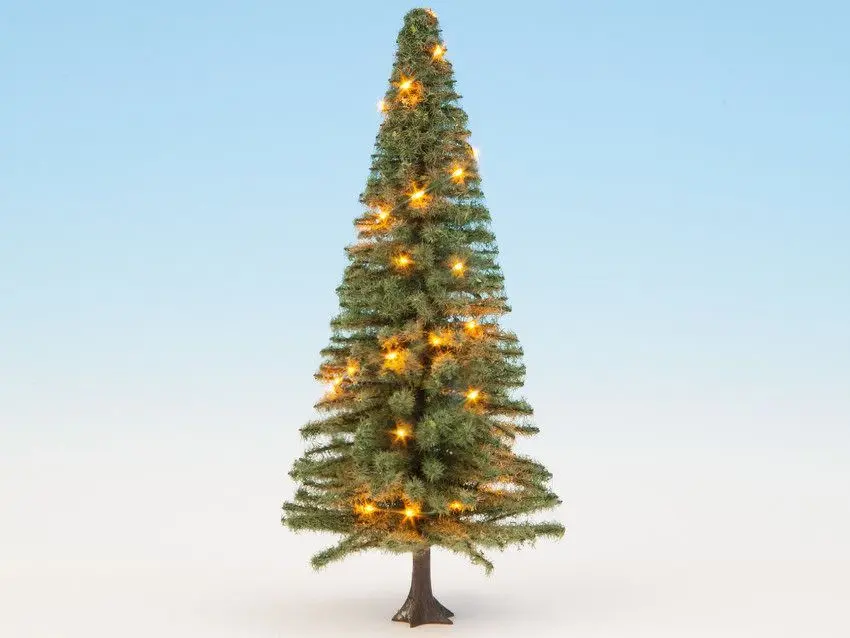 Noch 22131 - Beleuchteter Weihnachtsbaum grün, mit 30 LEDs, 12 cm hoch 0/H0/TT
