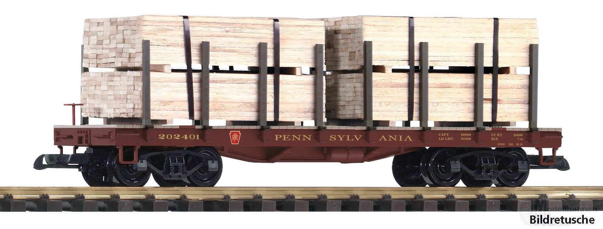 Piko 38799 - Rungenwagen PRR mit Holzladung Spur G 1:22,5