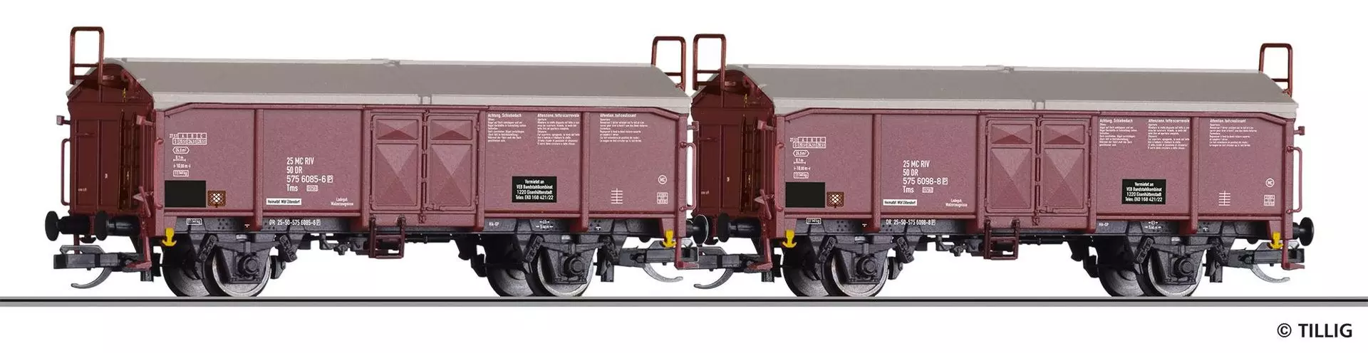 Tillig 01033 - Güterwagen Set DR Ep.IV VEB Bandstahlkombinat Eisenhüttenstadt TT 1:120