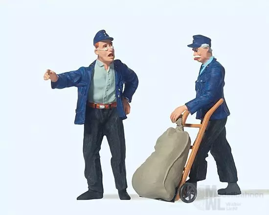 Preiser 45098 - Güterbodenpersonal, Sackkarre Spur G